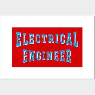 Electrical Engineer in Turquoise Color Text Posters and Art